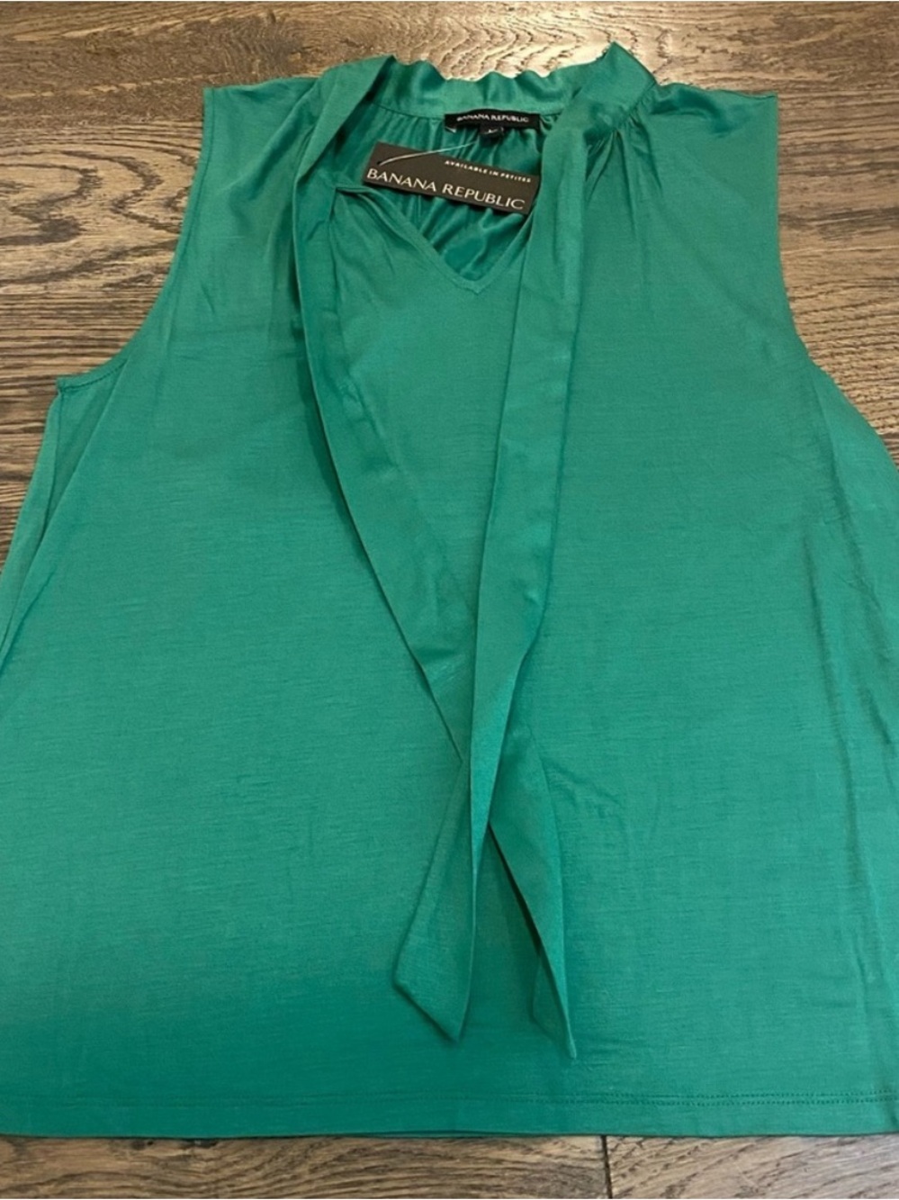 Banana Republic green Tie-Neck Sleeveless Top